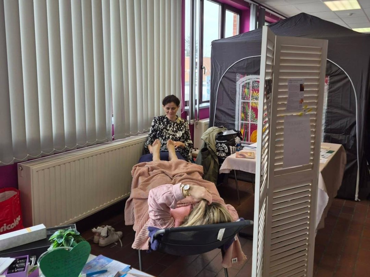 Démonstration de soin lors du salon